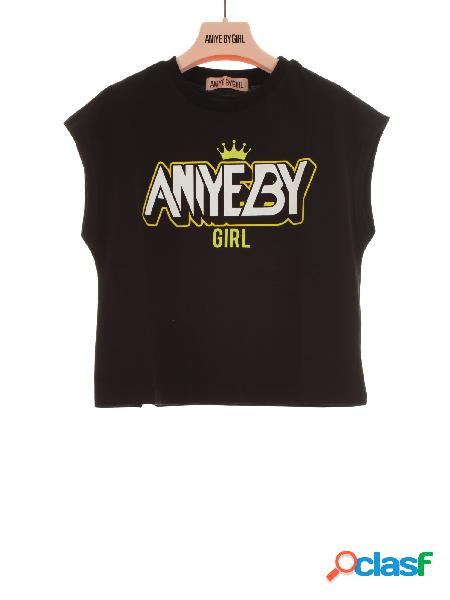 ANIYE BY GIRL T-shirt con stampa fluo NERO