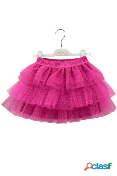 ANIYE BY GIRL minigonna NINA in tulle a balze con elastico