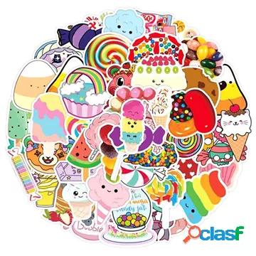 Adesivi in Vinile Decorativi Impermeabili - 50 Pz. - Dolci