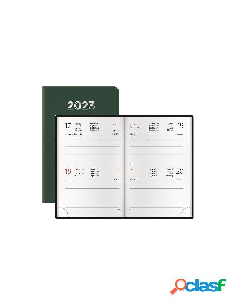 Agenda bigiornaliera 6,5x10 gommato verde