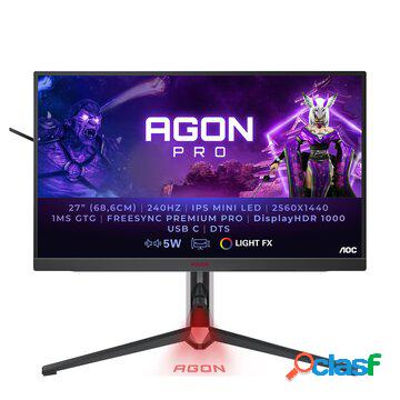 Agon ag274qzm 27" 2k quad hd led nero, rosso