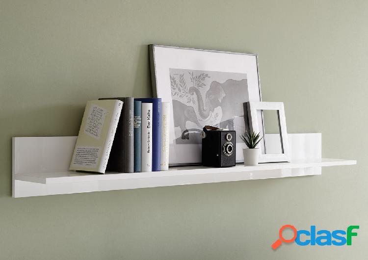 Aica - Mensola per soggiorno in legno bianco lucido cm
