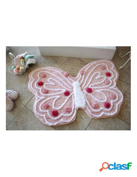 Ailek - tappeto per il bagno kelebek acrilico rosa