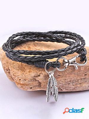 Alloy Leaf Multilayer Bracelet