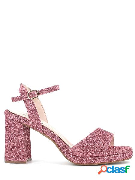 Altramarea Sandali in glitter con tacco largo alto, 99939