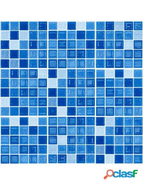 Ambience stickers - set di 9 adesivi murali mosaici blu,15 x