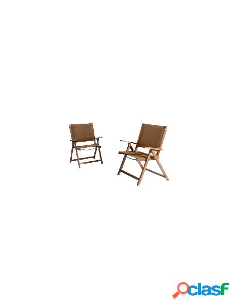 Amicasa - sedia da esterno amicasa riccione legno e sabbia