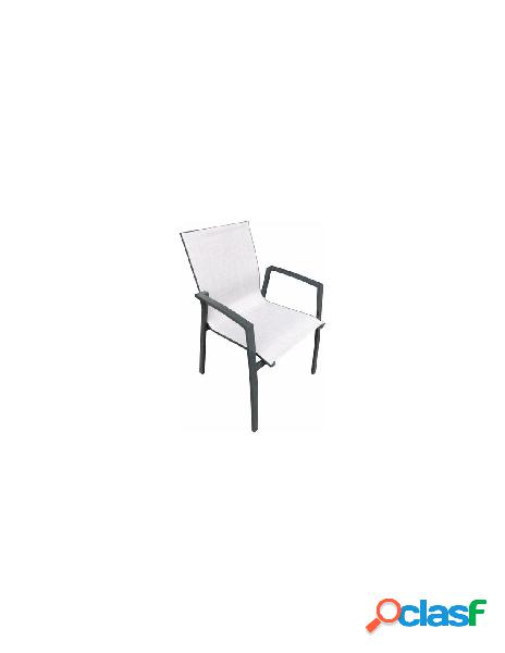 Amicasa - sedia da esterno amicasa sandra antracite e grigio
