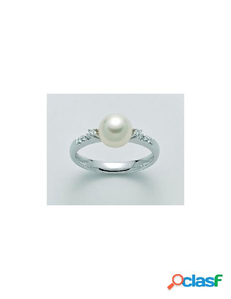 Anello MILUNA oro bianco 18Kt, diamanti e perle - PLI1633