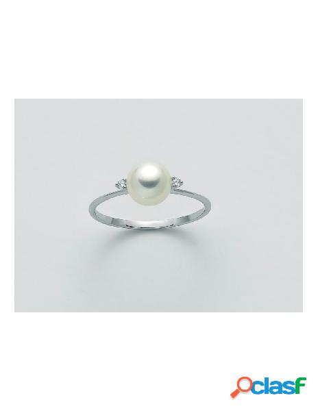 Anello MILUNA oro bianco con diamanti e perla - PLI1593