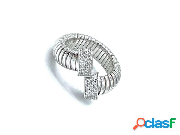 Anello "Tubogas" contrariè in argento 925 (mod. A262R)