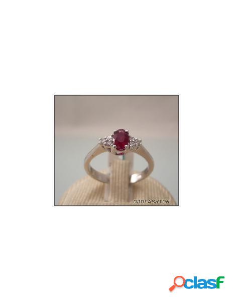Anello oro bianco 18k rubini e diamanti 19111215 - Valore