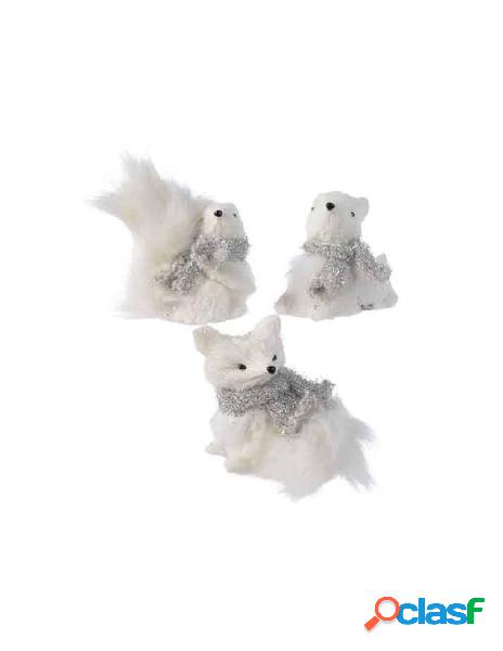 Animali di cotone da appendere con sciarpa colore bianco