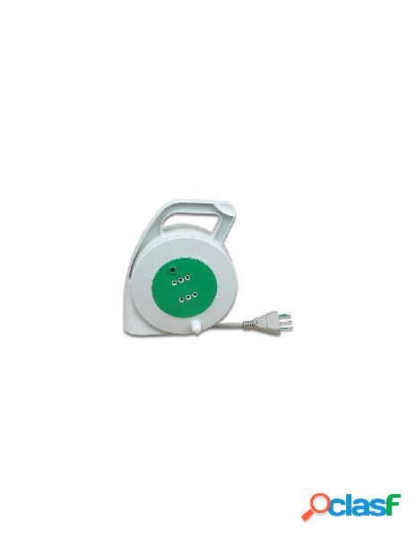 Avvolgicavo elettrico fanton 01163 piuma 2 prese bianco e