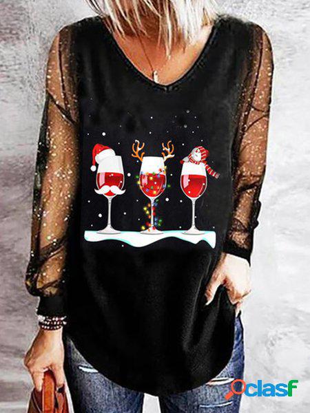Babbo Natale Natale Casuale Jersey tunica T-shirt