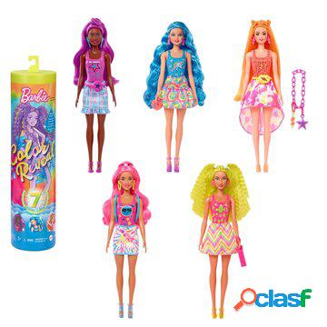 Barbie color reveal con 7 sorprese, serie fluo tie-dye con