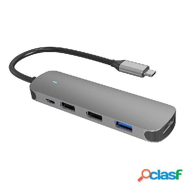Basix BX5H-PD 5 in 1 Tipo-C Stazione di attracco Hub USB-C