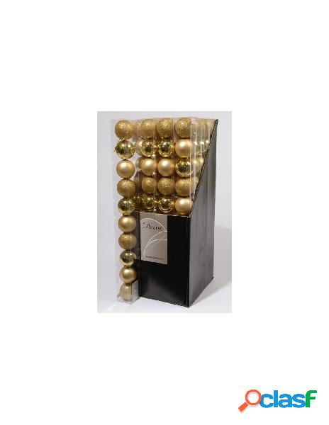 Baubles shatterproof shiny, matt, glitter mix light gold