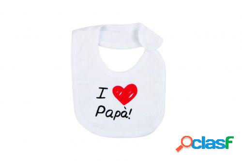 Bavetta in cotone con stampa "I love papà"
