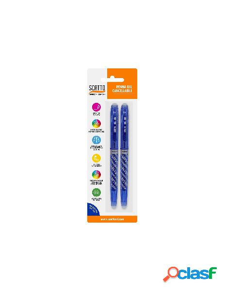 Bl. 2 penne gel cancellabili 0.7mm blu - ricaricabile