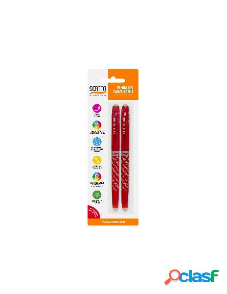 Bl. 2 penne gel cancellabili 0.7mm rosso - ricaricabile