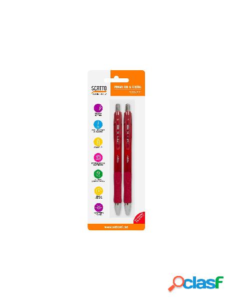 Bl. 2pz penna a scatto gel 0,7 mm rosso