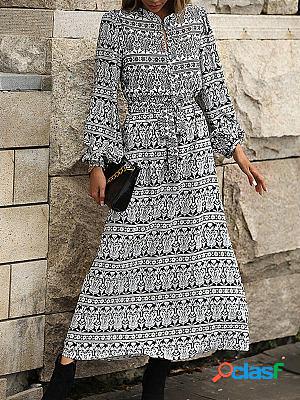 Boho Lace-up Maxi Dress