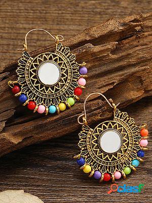 Boho Round Vintage Statement Colorful Earrings