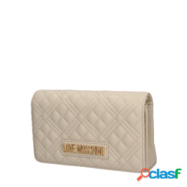 Borsa a tracolla beige love moschino