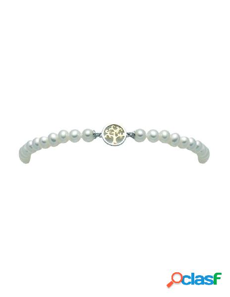 Bracciale MILUNA di perle e oro bianco 18kt PBR3109 Albero