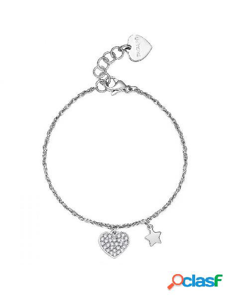 Bracciale SAGAPO AURORA Acciaio 316L SAR26 Cuore Stella