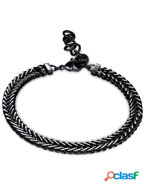 Bracciale SAGAPO UOMO RIPPLE Acciaio 316L SRP52 Gunmetal