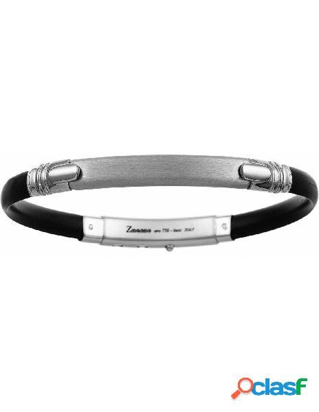 Bracciale ZANCAN UOMO in Argento e Silicone ESB011B-N