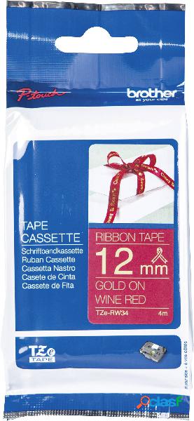 Brother TZe-RW34 Etichette Colore Nastro: Rosso mogano