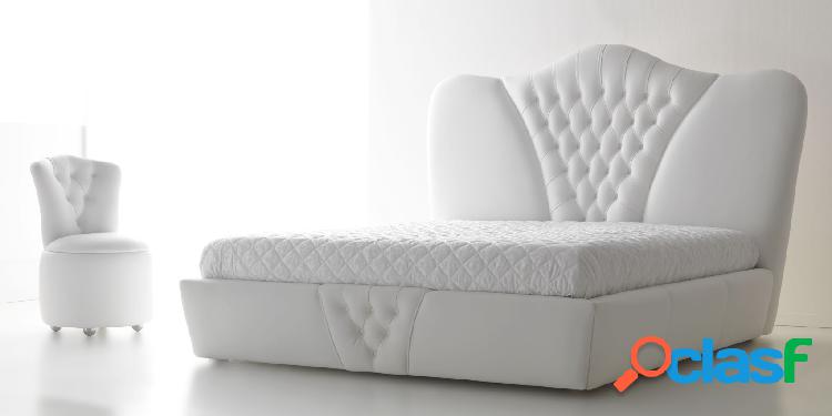 Butterfly - Letto matrimoniale contenitore in ecopelle