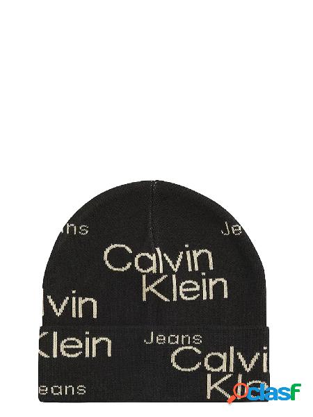CALVIN KLEIN JEANS Cappello in cotone con logo all over