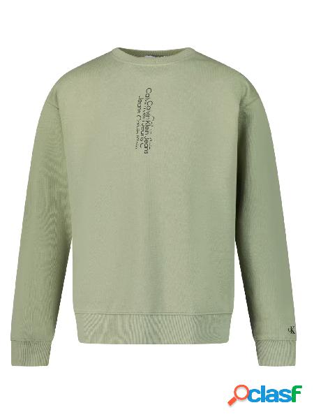 CALVIN KLEIN JEANS Felpa girocollo con logo Verde salvia