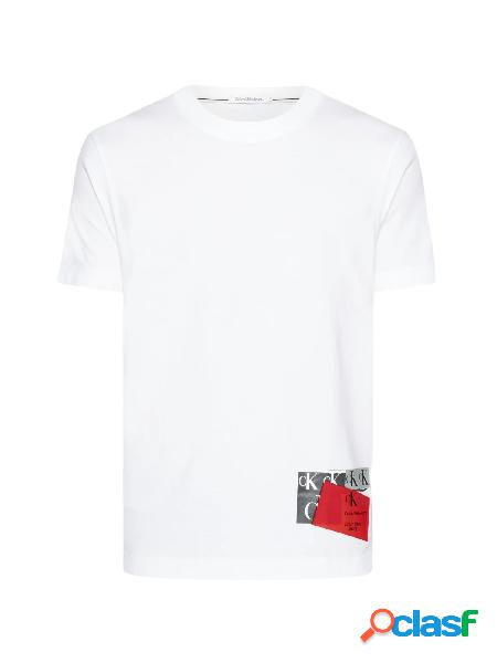 CALVIN KLEIN JEANS T-shirt Disrupted a maniche corte Bianco