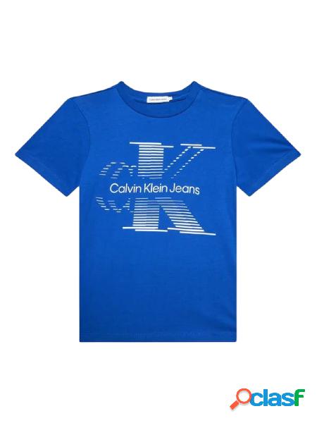 CALVIN KLEIN JEANS T-shirt a manica corta con logo Blu