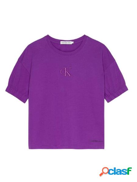 CALVIN KLEIN JEANS T-shirt a manica corta con logo Viola