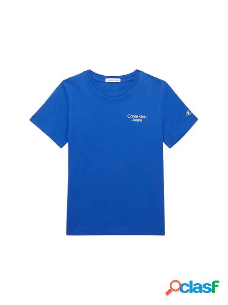 CALVIN KLEIN JEANS T-shirt in cotone a manica corta Blu