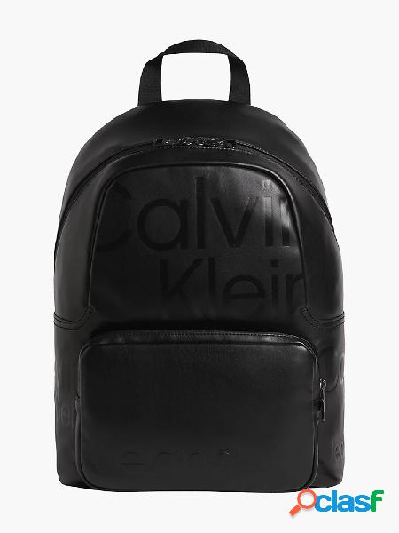 CALVIN KLEIN JEANS Zaino in ecopelle con logo Nero