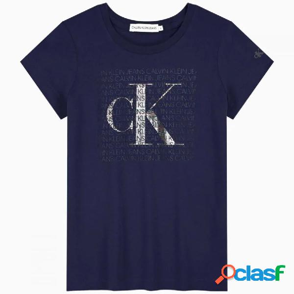 CALVIN KLEIN JEANS girl t-shirt con stampa iridescente