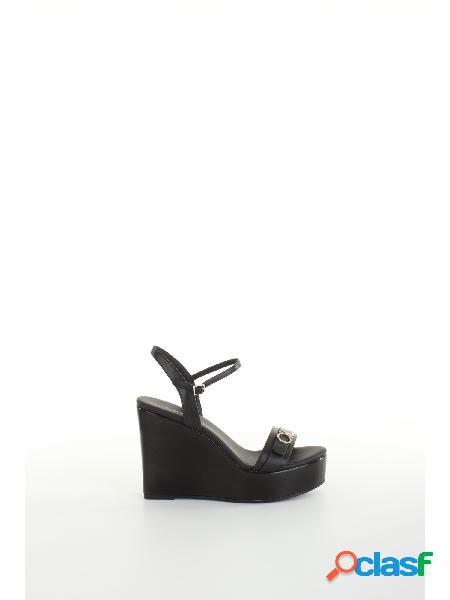 CALVIN KLEIN JEANS sandalo WEDGE NERO