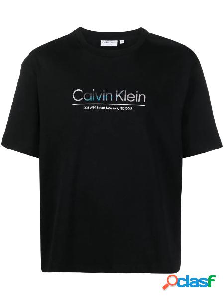 CALVIN KLEIN T-shirt Glitch logo a manica corta Nero