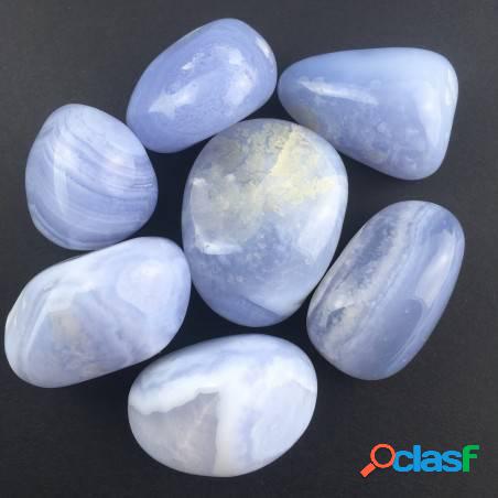 Calcedonio blu burattato qualità a+ cristallo minerale
