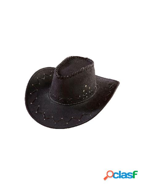 Cappello cowboy scamosciato nero
