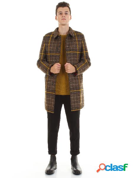 Cappotto lungo da uomo colore Marrone/Giallo