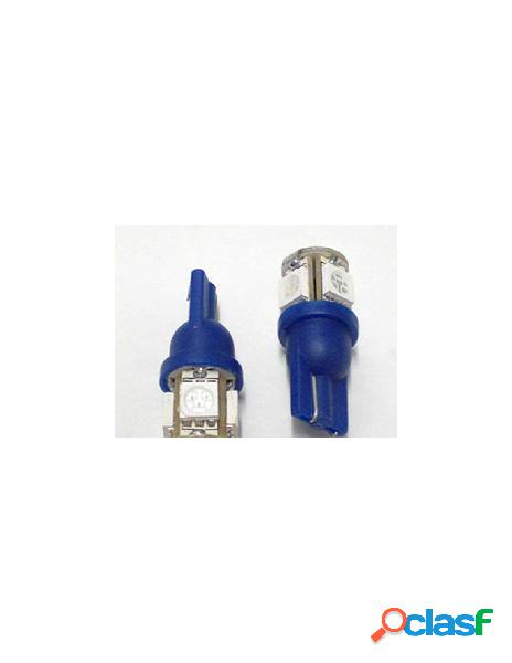 Carall - 24v lampada led t10 w5w 5 smd blu luci posizione