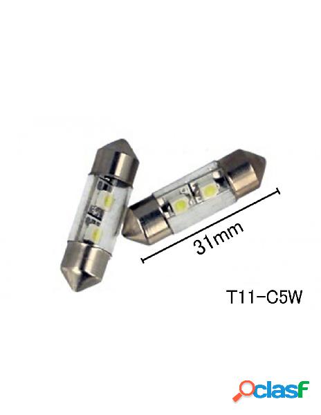 Carall - coppia 2 lampade led t11 c5w siluro 31mm con 2 smd